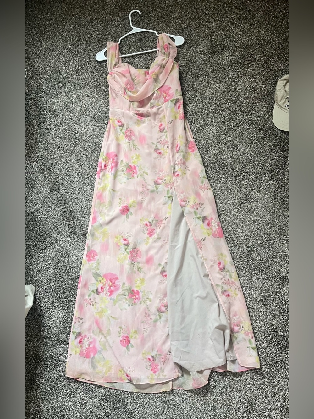 pink floral bridesmaid dress